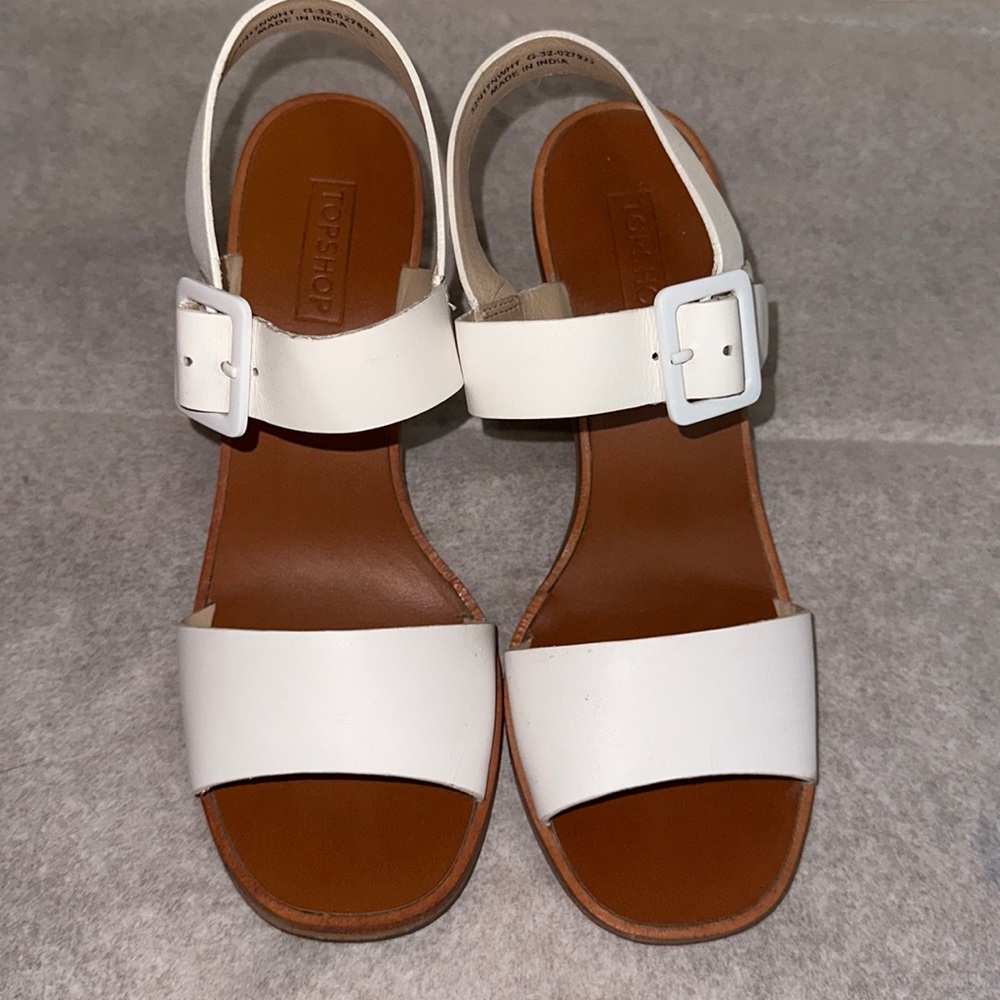 Topshop White Chunky Heel